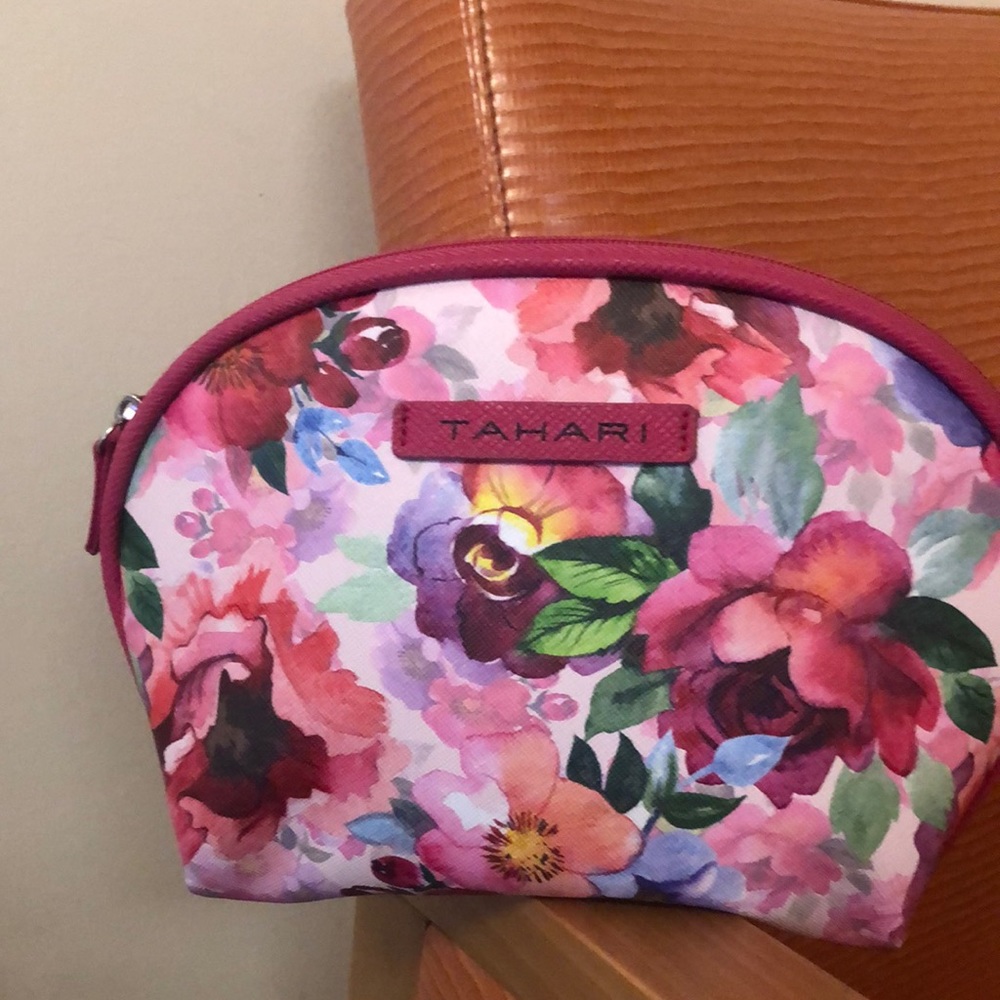 Tahari make up bag pink floral